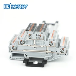 PT1.5-3L-PV 3 Level Equipotential Bonding Push-in Din Rail Terminal Block 1.5mm² Terminal Wire Connector PT 1.5-3L-PV