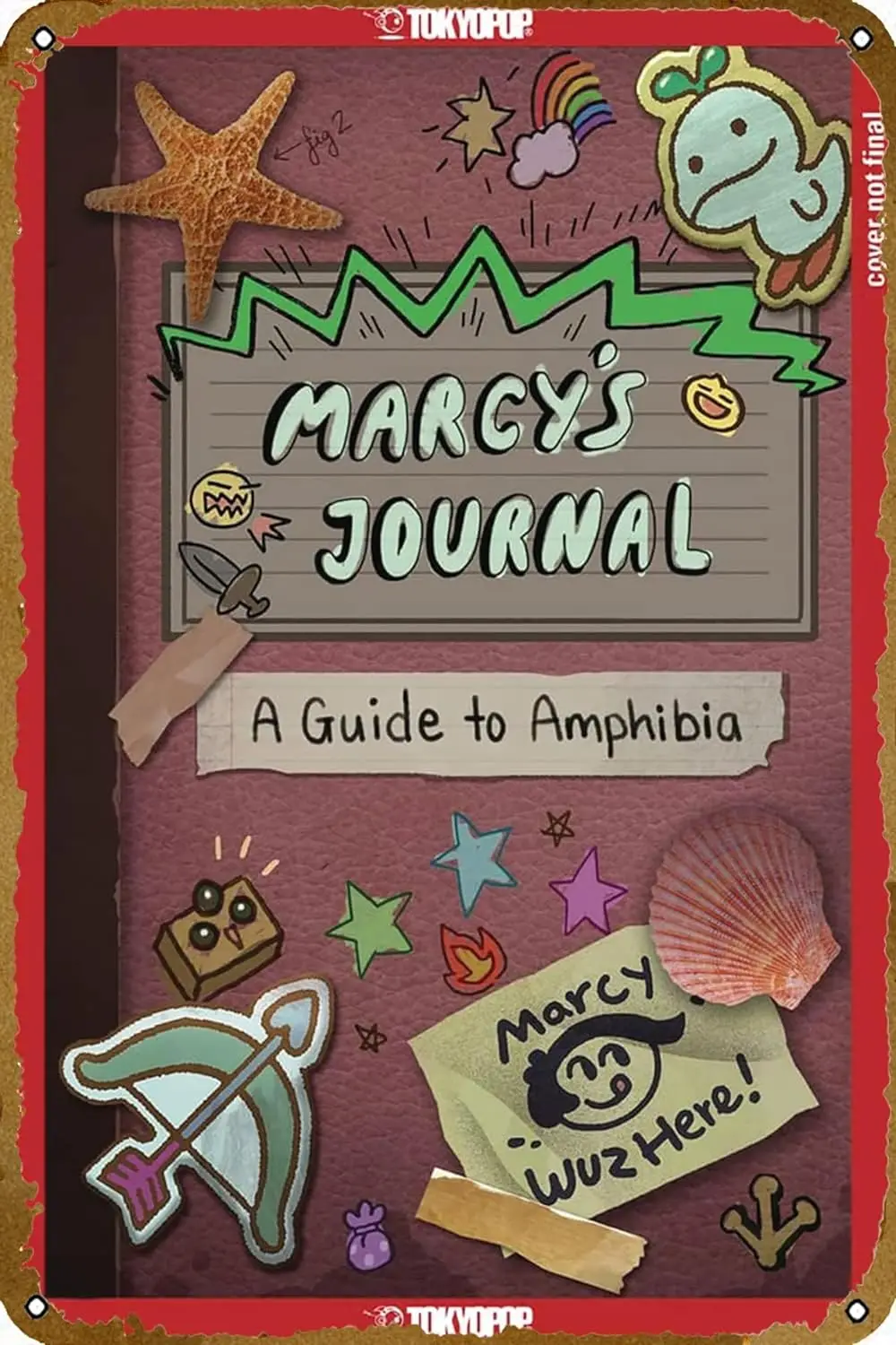 Marcy\'s Journal:A Guide To Amphibia (Hardcover) Comic style Poster Retro Metal Tin Sign Home Kitchen Bar Cafe Club Cave Vint