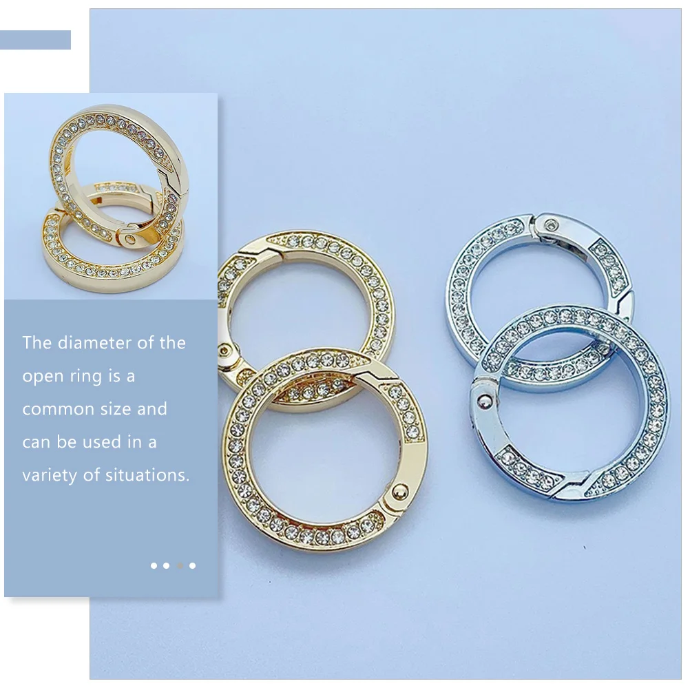 

10pcs Metal Key Rings Round Split Ring For Car Keys Diy Crafts Rhinestone Portable Keychain Organizer Small Alloy Keychain Rings