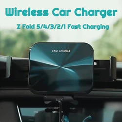 Automatic Clamping Fast Car Wireless Charger Stand for Samsung Galaxy Z Fold 5 4 3 2 S23 Ultra S22 Air Vent Mount Phone Holder