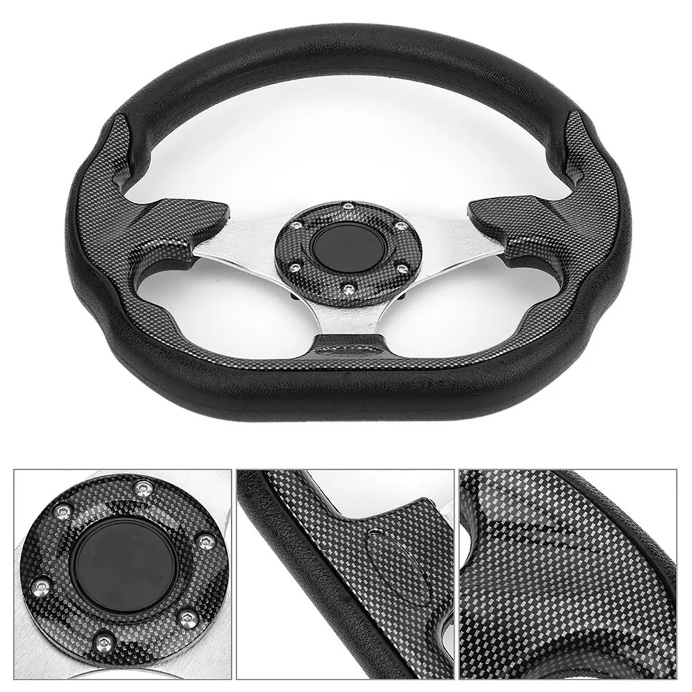 320MM Universal Car Steering Wheel Carbon Fiber Style Racing Drift with Horn Button