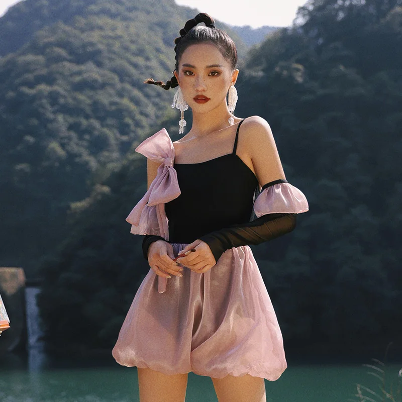 Bowknot Velvet Dress Women's Spring Dress New 2023 French Sexy Birthday Gift Dress Swimwear Soaking Hot Springs Beach Swimwear