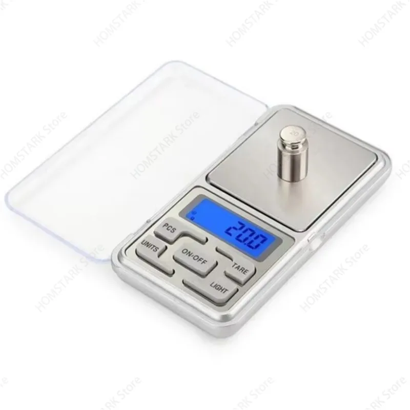 Pocket Mini Digital Jewelry Scale, Battery Powered, Digital Display With Blue Backlit LCD Screen, 500g Capacity Weighing Tool