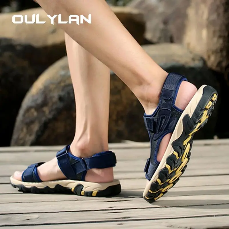 

Oulylan Men's Sandals Outdoor Roman Sandals Beach Anti slip Casual Lightweight Open Toe Boys' Sports Sandals 39-47 Size