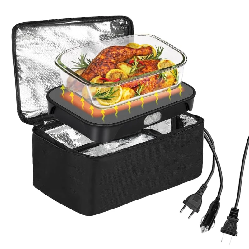 220V 110V 24V 12V Electric Heating Bag Mini Oven 80W Office Outdoor Car Picnic Lunch Box Warmer Pocket Food Insulated Heater