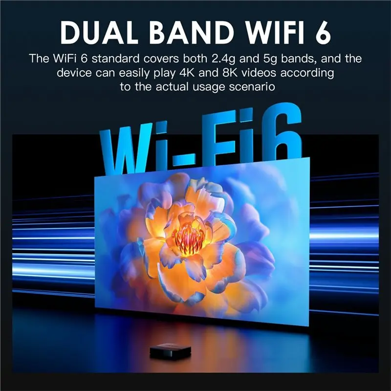 A33T-6K Android 14.0 TV BOX 2GB RAM 16GB ROM RK3518/RK3528 2.4G/5G Wifi 6K Media Player Set Top Box UK-Plug