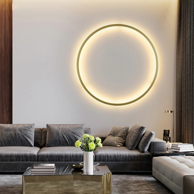 Simple Circle Background lamp home decor light Modern LED Wall Lights Living Room Bedroom Bedside Aisle Corridor Indoor Lighting