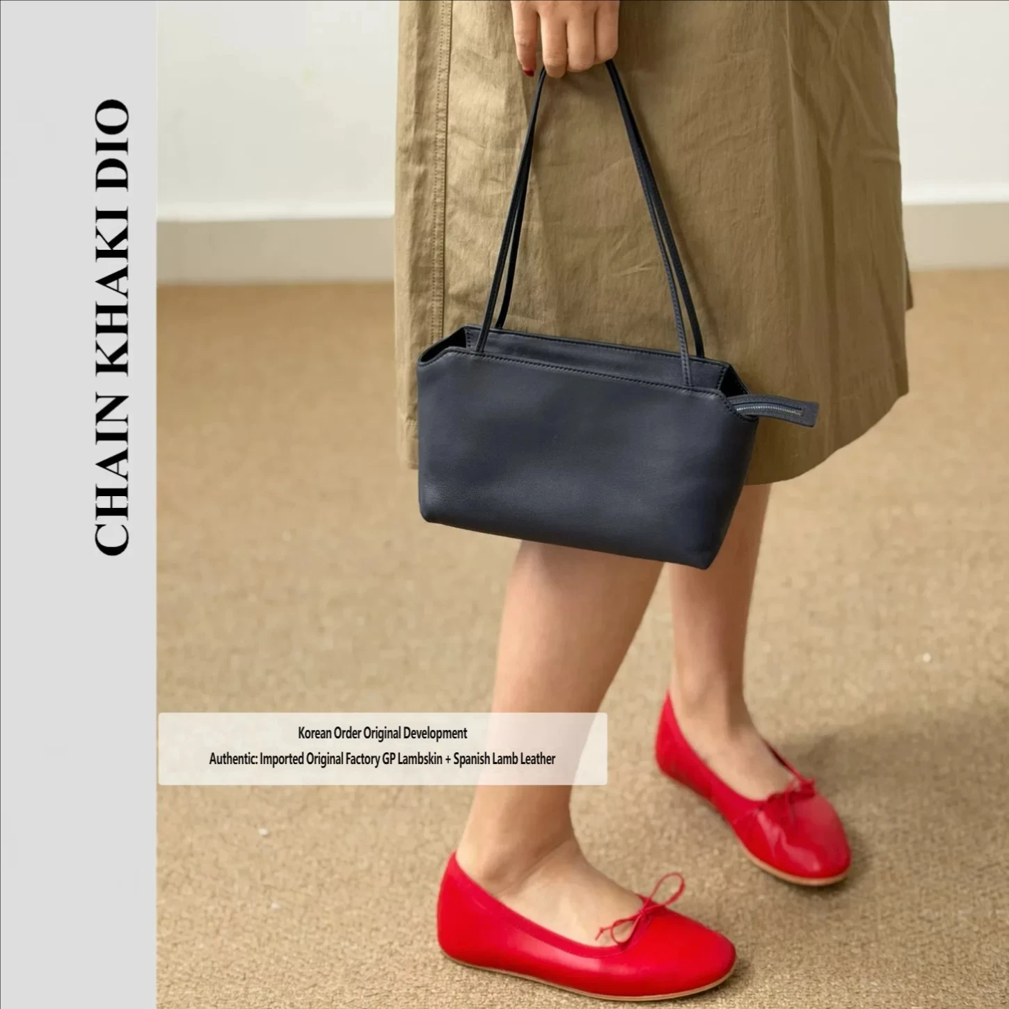 

2026 Spring/Summer Women's Minimalist Style Imported Gr Sheepskin Shoulder Bag Niche Underarm Bag