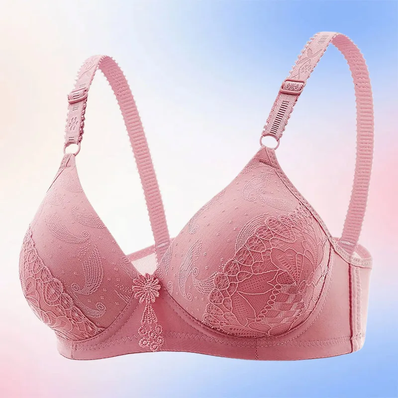 Draadloze kanten push-up bh voor dames, plus size, ademend, met zijdelingse ondersteuning, anti-doorzakken, vormende lingerie voor meisjes.