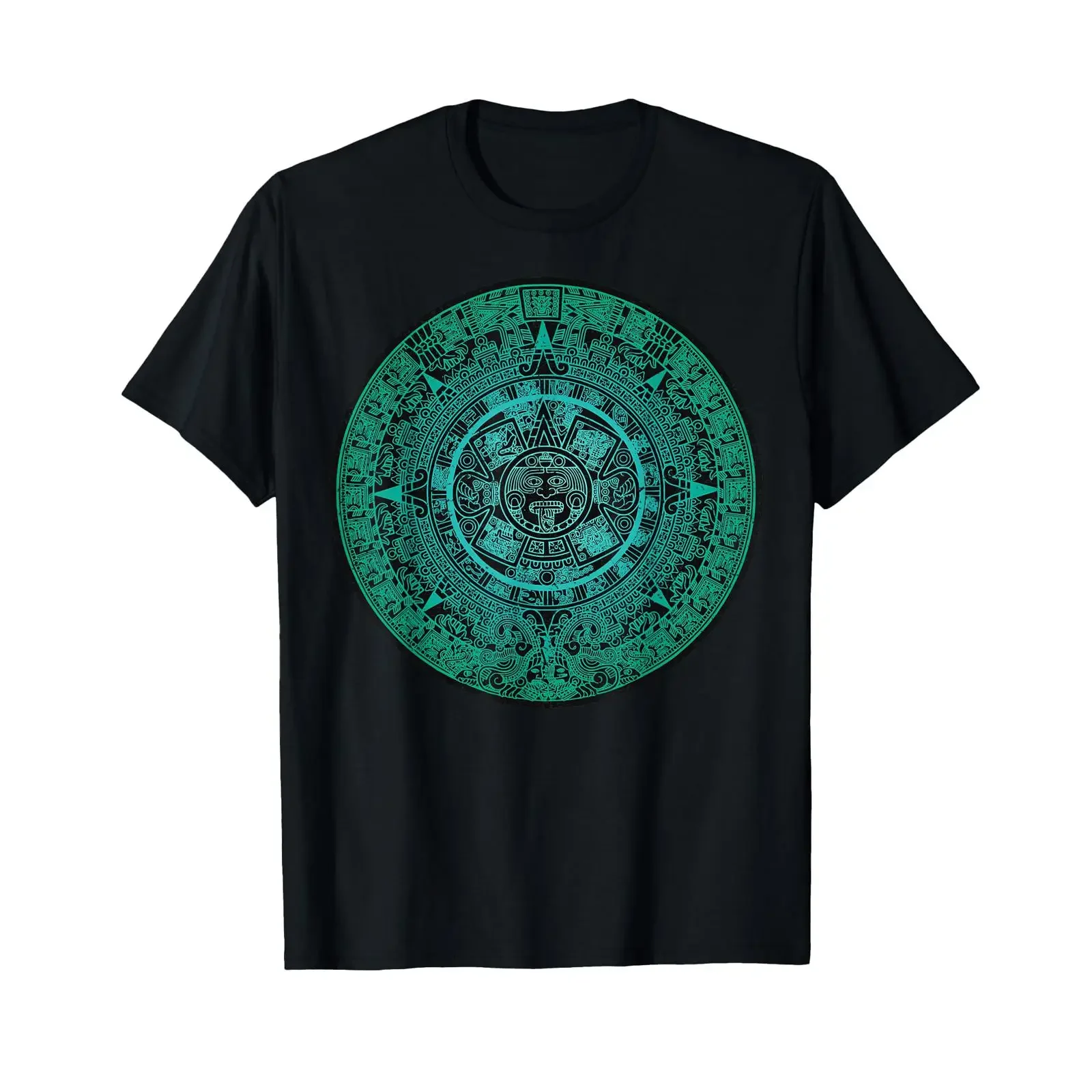 Mexican Aztec Sun Stone Mayan Calendar IV T Shirt vintage Washed homme graphic Soft Comfortable Versatile fashion