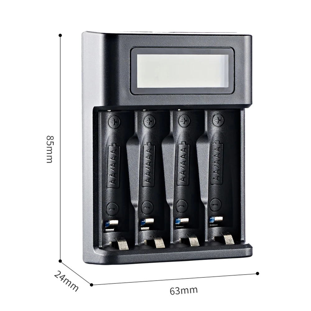 4 Slots Smart LCD USB Charger Lithium Batteries Charging Adapter Fast Charging for NI-MH/NI-CD AA AAA 1.2V Rechargeable Battery