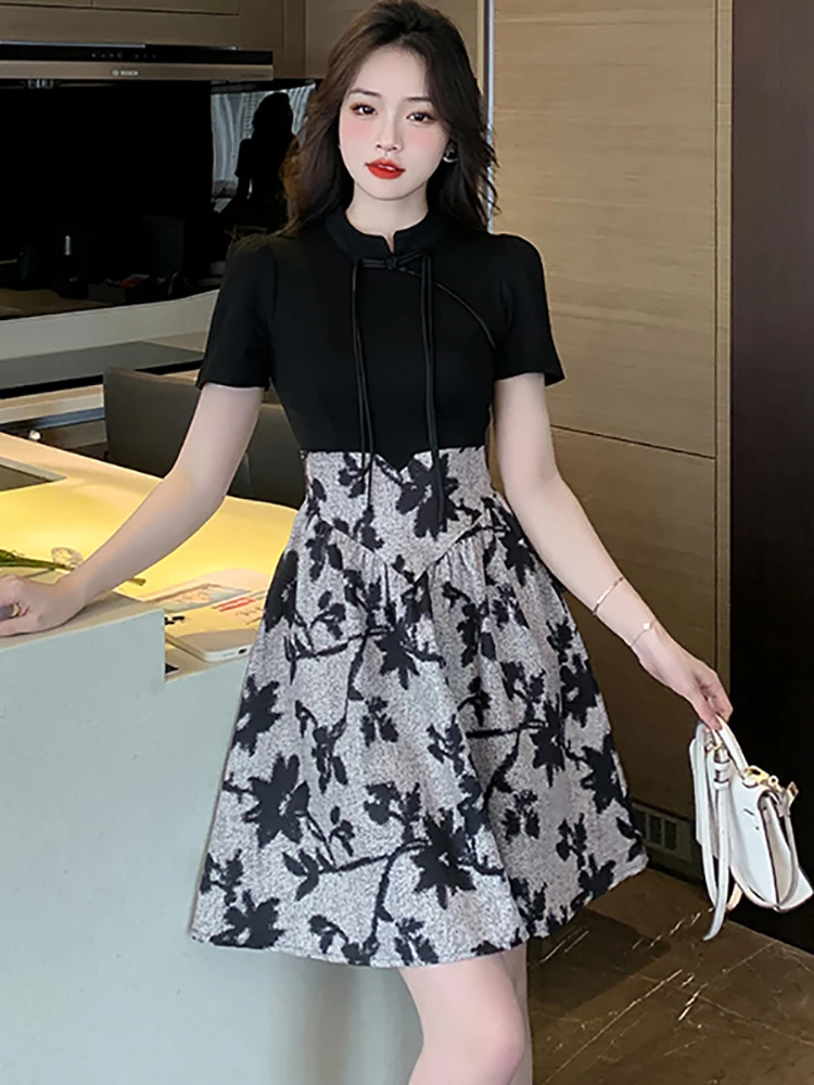 Gaun Midi Lengan Pendek Motif Bunga Patchwork Hitam Wanita Musim Panas Gaun Bodycon Elegan 2026 Gaun Pesta Malam Vintage Korea Hepburn - AliExpress 200000345 Gaun Midi Lengan Pendek Motif Bunga Patchwork Hitam Wanita Musim Panas Gaun Bodycon Elegan 2026 Gaun Pesta Malam Vintage Korea Hepburn - AliExpress 200000345