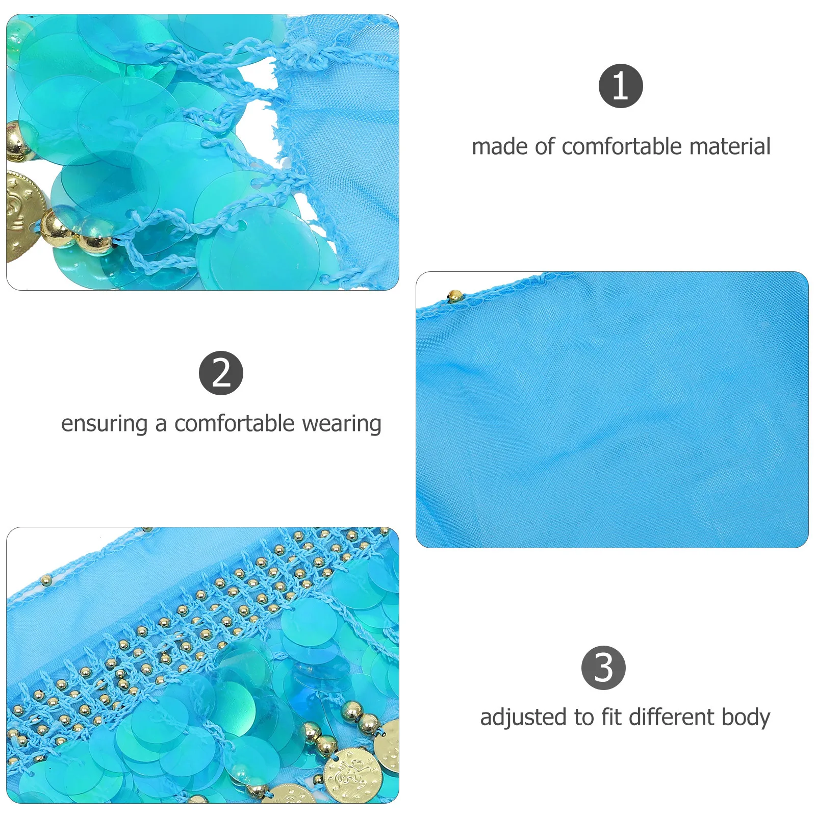 الترتر الخصر سلسلة وشاح الورك قابل للتعديل الرقص الشرقي تنورة للموسيقى مهرجان الرقص حزب موضوع عرض زي التبعي #1