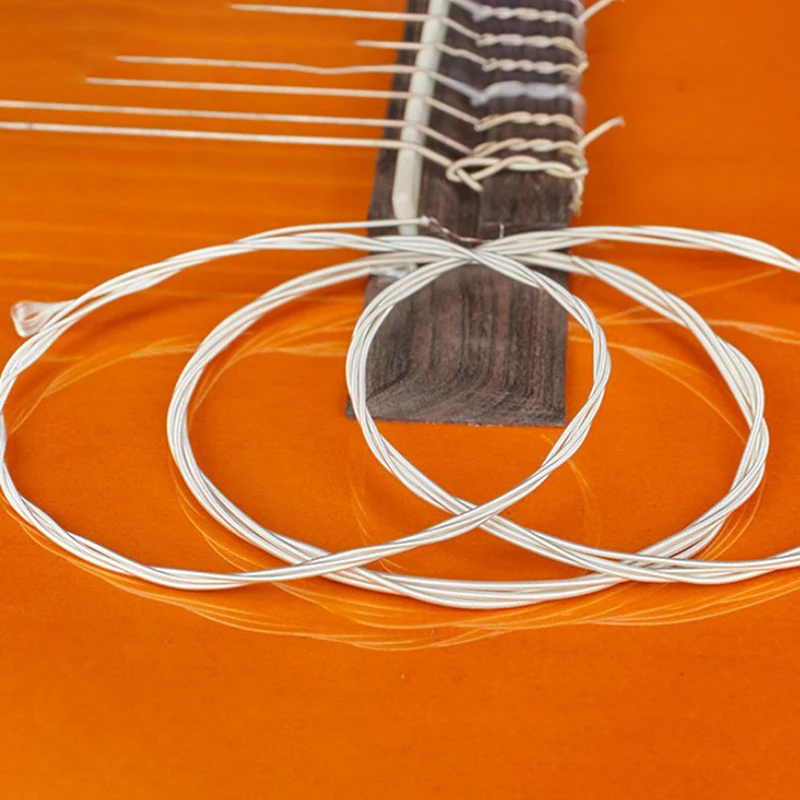 1 SET 6 Pieces Copper Guitar Strings 1-6 for Classical Classic Steel Wire Classic Acoustic Folk Guitar Parts Accessories