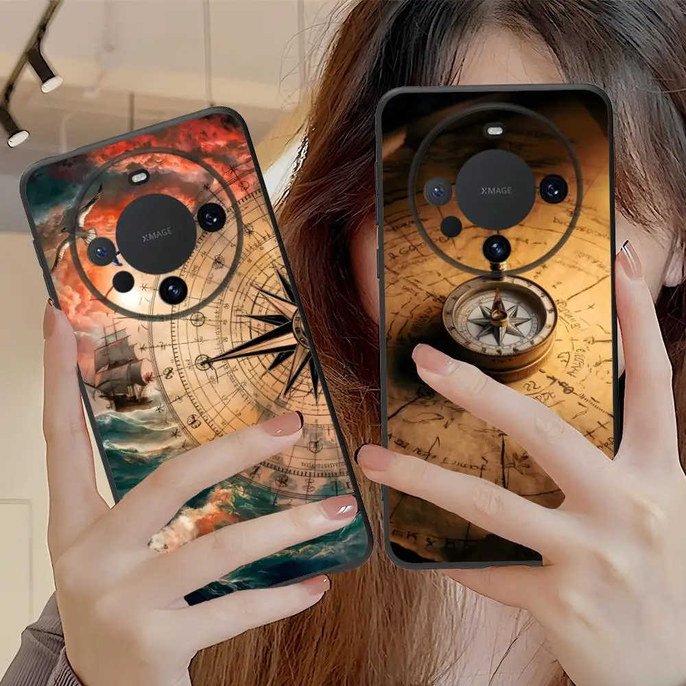 

Чехол для мобильного телефона Compass Sailing для Huawei Mate 60 50 40 30 20 10 Pro Plus Lite E 5G с цветным принтом, красивый защитный чехол