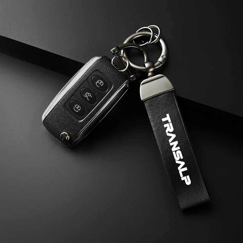 

For HONDA TRANSALP xl 600 650 700 v xl700v xlv650 2025 Accessories High-Grade leather Motorcycle Keychain Holder Keyring