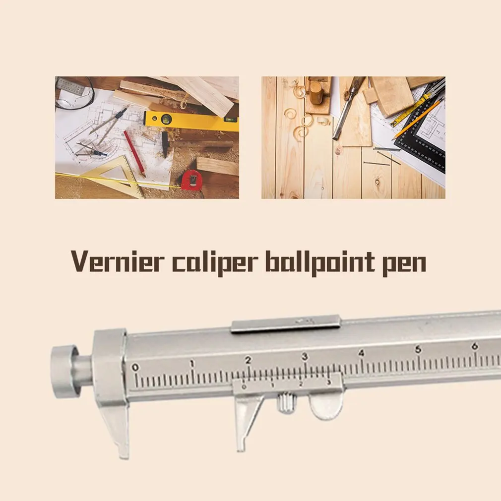 3PCS Multifunction 0.5mm Caliper Pen Gel Ink Pen Vernier Caliper Roller Ball Pen Stationery Ball-Point Plastic Stationery Gift