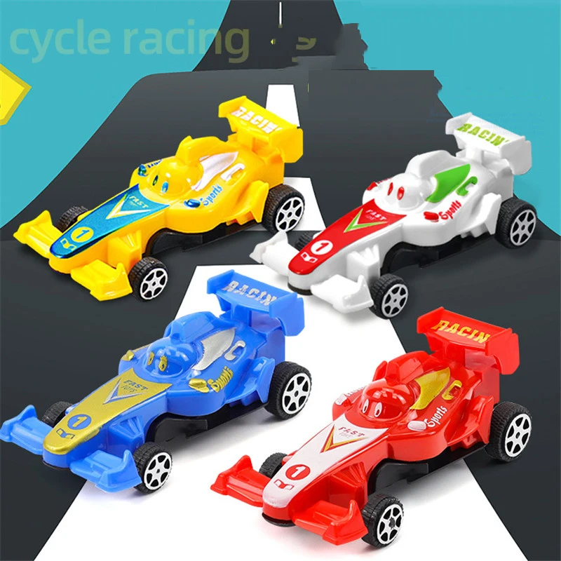 4Pcs Mini Sports Car Vehicle Children Plastic Pull Back Racing Car Model Kids Toy Colorful Funny Early Educational Toys For Boys