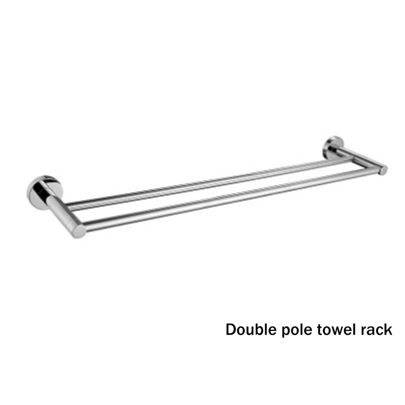 Double Towel Bar Full Copper Towel Rack Chrome Plating Bathroom Kitchen Towel Holder Rod Rustproof Wall Mount Brushed