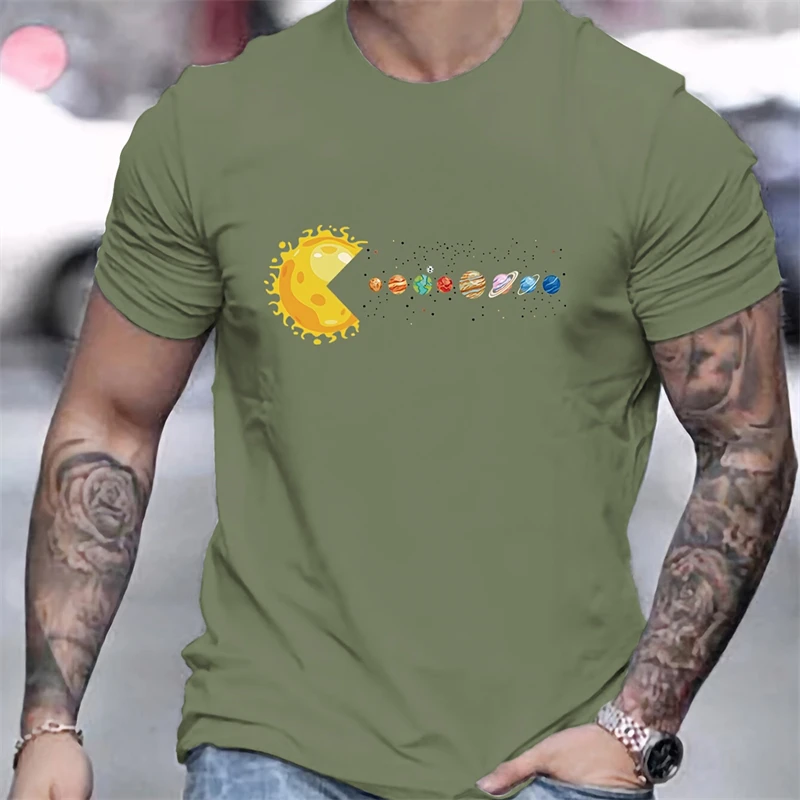 Funny Solar System Planets Pattern T Shirts Summer Trend Short Sleeve 3D Printed Mens T-shirts Street Hip Hop Pullovers Tees image 4