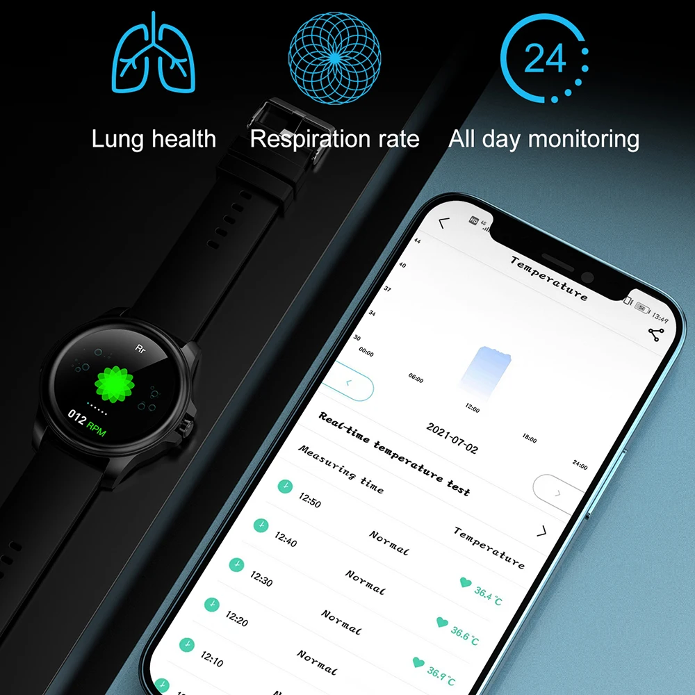 2022 novo relógio inteligente ecg + ppg temperatura do corpo heartrate pressão arterial ai diagnóstico médico pulseira esporte à prova dwaterproof água smartwatch