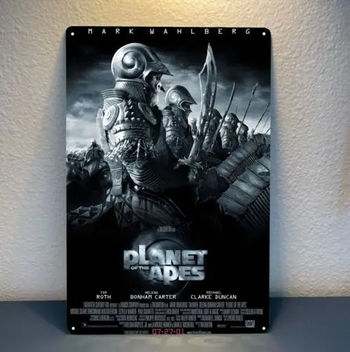 Letrero metálico con diseño de la película retro Planet Of The Apes, placa de 20x30 cm