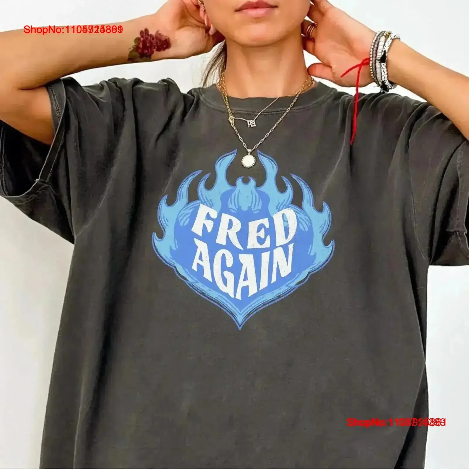 Fred Again Flame T Shirt EDM Festival Rave Outfit House Music Techno DJ Merch Electronic Dance Top Oversized vintage Washed