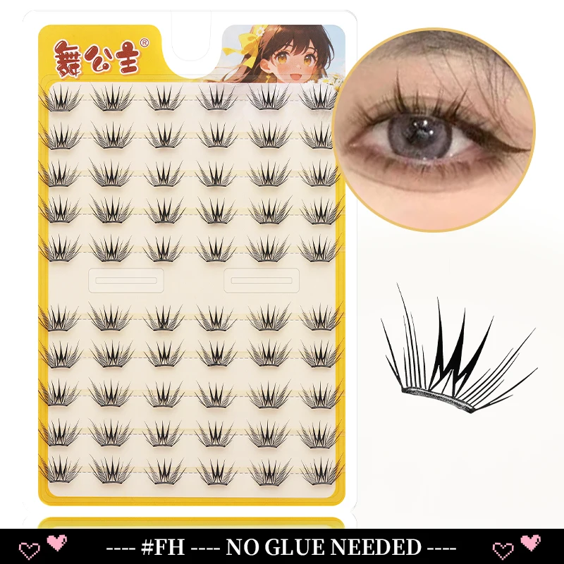 DINGSEN 10 Reihen Selbstklebende Einzelwimpern Ohne Klebstoff DIY Wimpernverlängerung Cluster Handgefertigte Wimpern Natürliche Wimpern – Detail 14