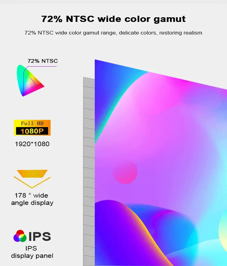 شاشة احترافية ثلاثية محمولة لأجهزة الكمبيوتر المحمول - شاشة FHD مقاس 14 بوصة مع حامل، Tpye-C لأجهزة الكمبيوتر المحمول mac Dex PS5 Xbox Series #4