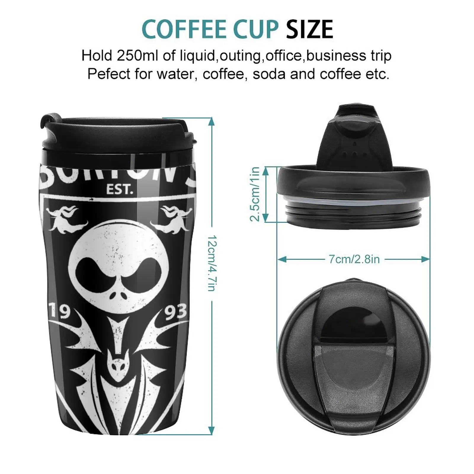 New Burton's School of Nightmares Travel Coffee Mug Coffee Accessory Latte Cup