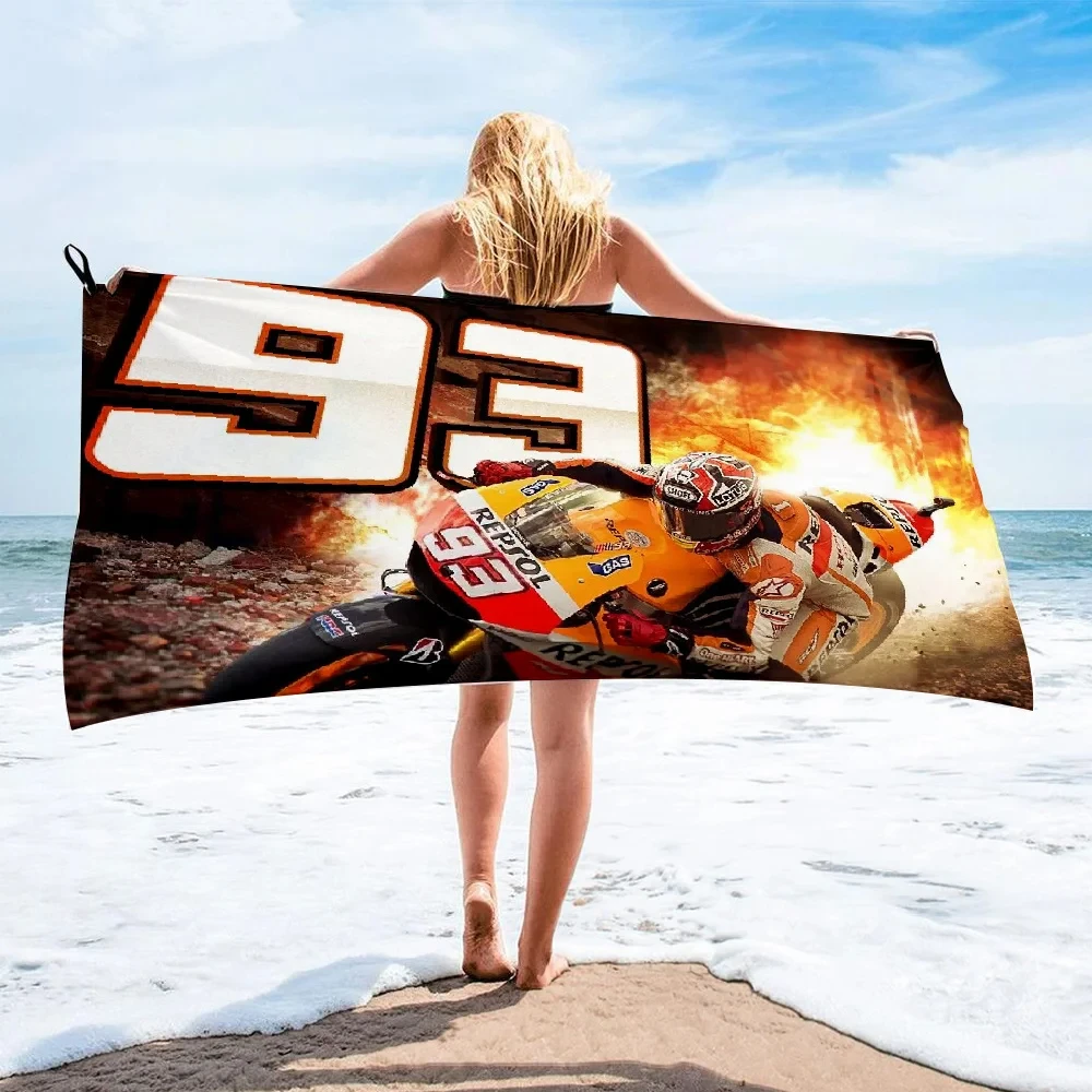 Racing Car Printed Bath Towel Extreme Motorcycle Beach Towel for Boys Teen Quick Dry Sunscreen Blanket Multipurpose Towels