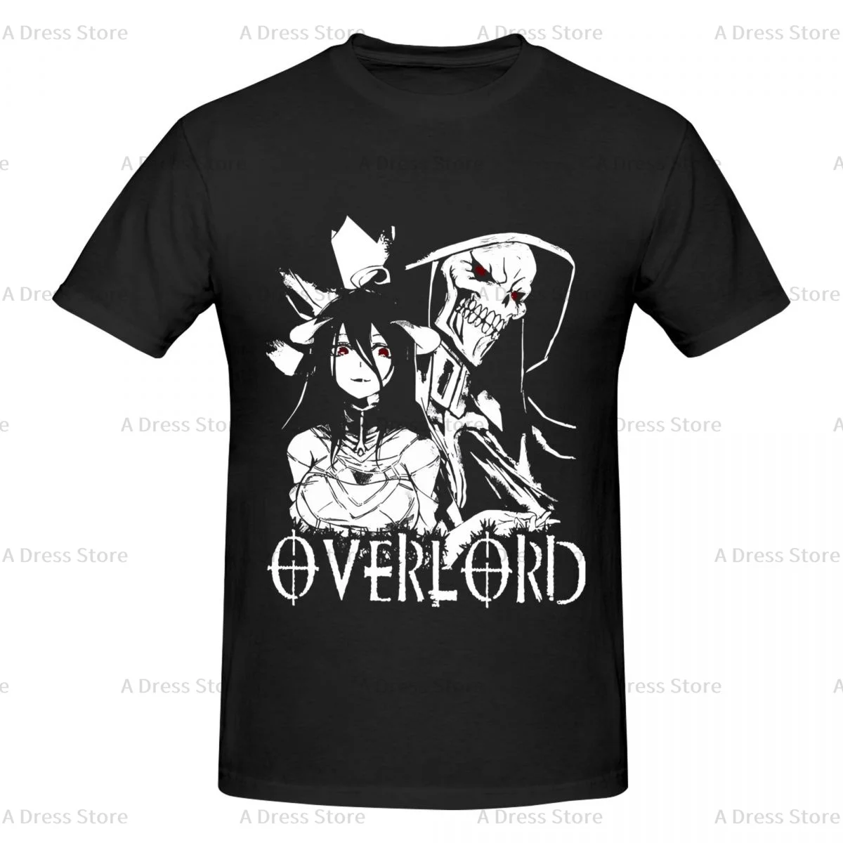 

Over Lord Overlord Anime Men's round neck Oversized T-shirt,Men's summer Vintage Casual Cotton Tee Shirt Gift