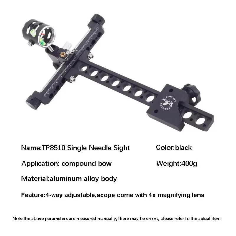 TP8510 Archery Bow Single Needle Sight 4-way Fine-tuning For Compound Bow Shooting Competitive Accessory