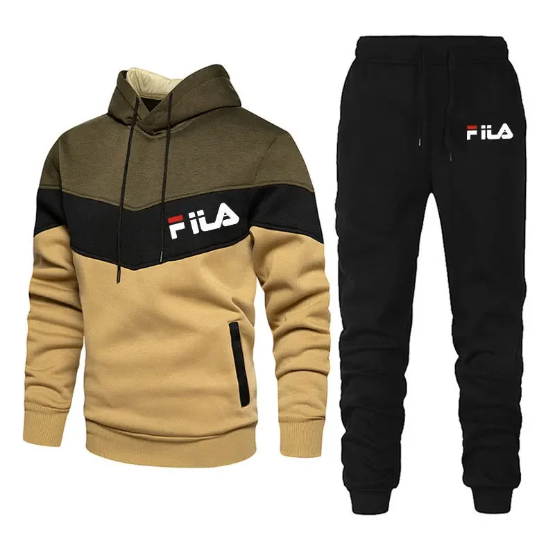 Chándal de otoño para hombre, conjunto informal para correr, ropa deportiva con capucha, chaquetas y pantalones, conjuntos de 2 piezas, traje deportivo para correr de Hip Hop