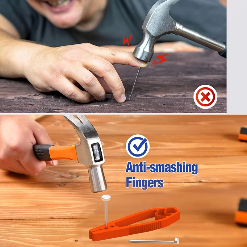Portable Plastic Nail Fixer Tool Sliding Joint Pliers Anti Pinch Finger Protection Practical Hand Tool For Woodworking Accessory