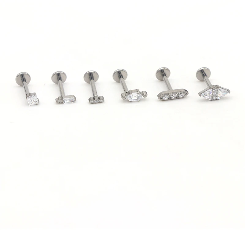 Imagem -03 - Titânio Small Lip Stud Labret Anel para Mulheres Internamente Thread Body Piercing Jóias Moda 16g Astm F136 20 Pcs