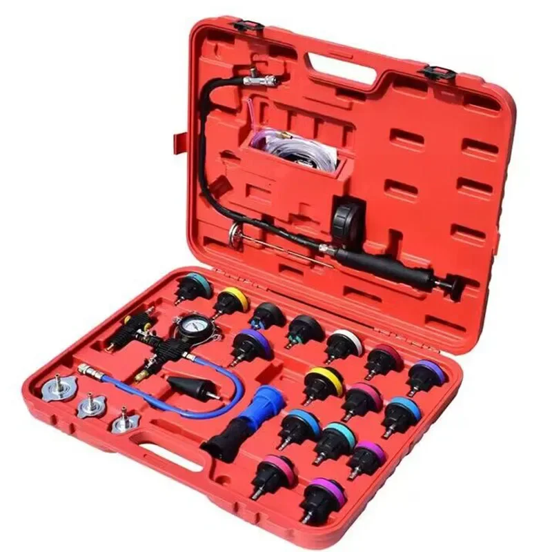 

Useful 28-Piece Radiator Pressure Tester Set Universal Vacuum Cooling System Test Detector for Automotive Repair Tools
