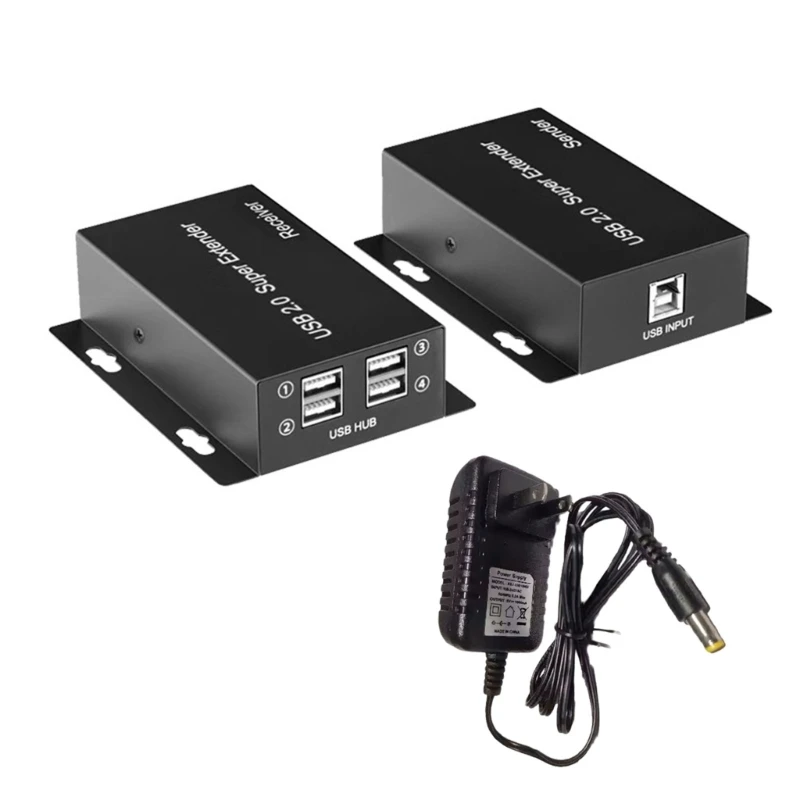 4 Port USB Extender over Ethernet USB2.0 HUB Extender RJ45 CAT6 Ethernet Cable