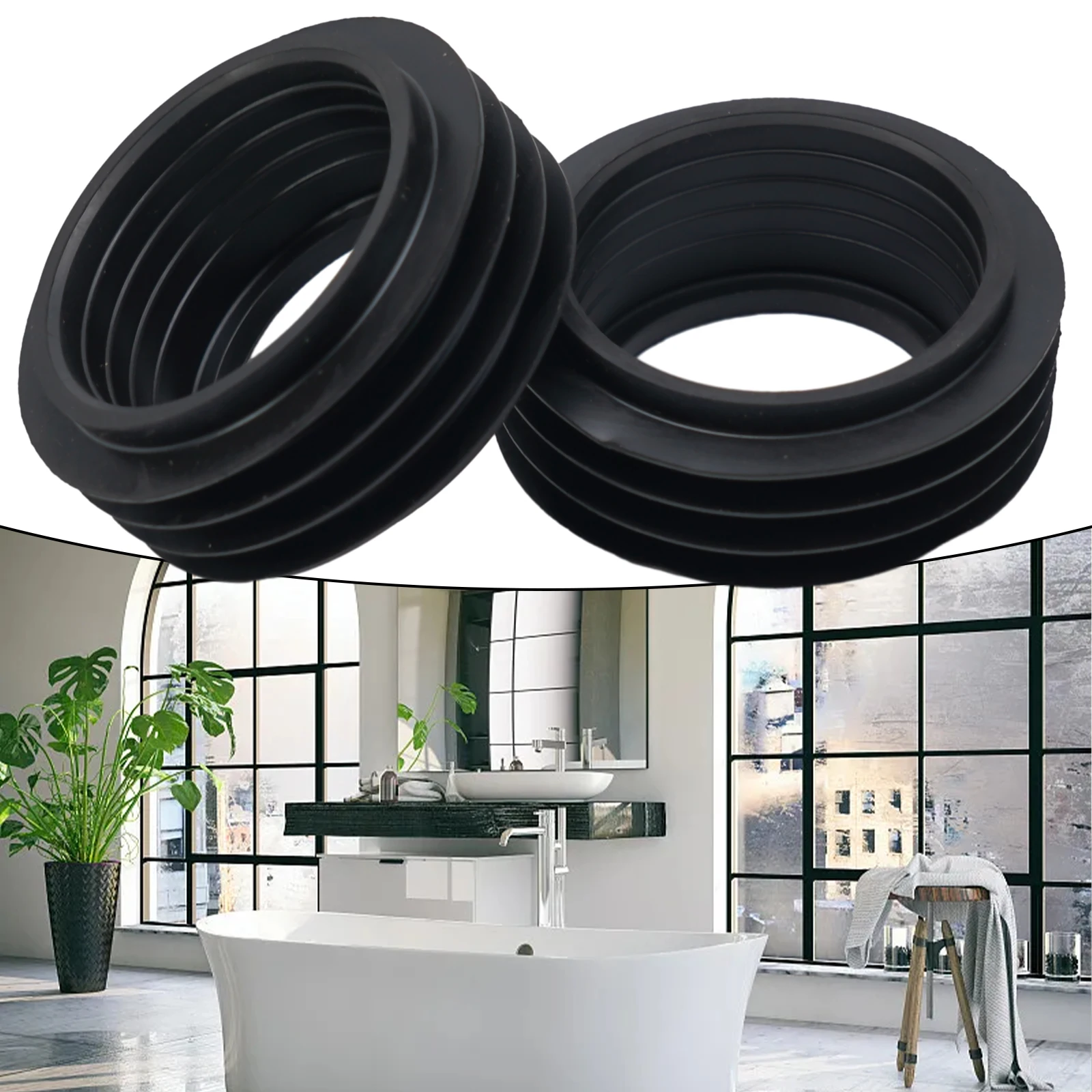 ส่วนซีลกรวยยาง 2 * ส่วนประกอบสีดําเปลี่ยนง่ายติดตั้งง่าย Flush Pipe สําหรับ 42 มม. 119.668.00.1