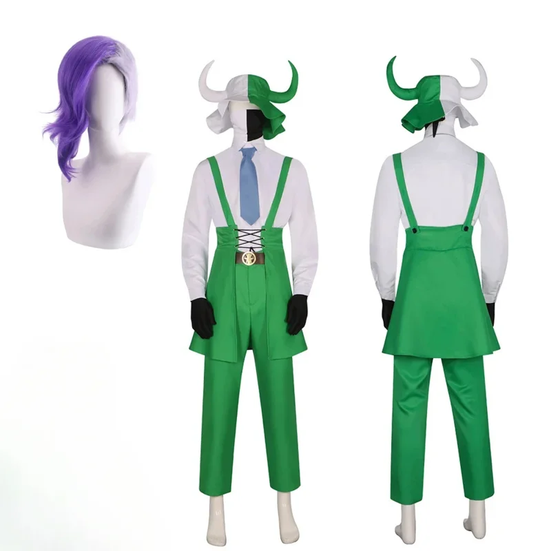 

Anime Page One Cosplay Costume Shirt Pants Cloak Wig Accessories Full Set Hyakujū Kaizokudan Page One Role Play Suit Halloween