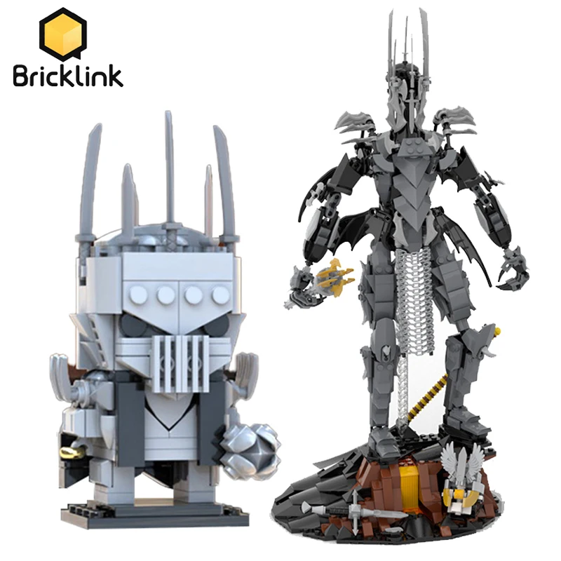 Bricklink Ideas Movie Figures King of Ring Sauroning The Demon King Brickheadz Building Blcosk Toys For Children Christmas Gift