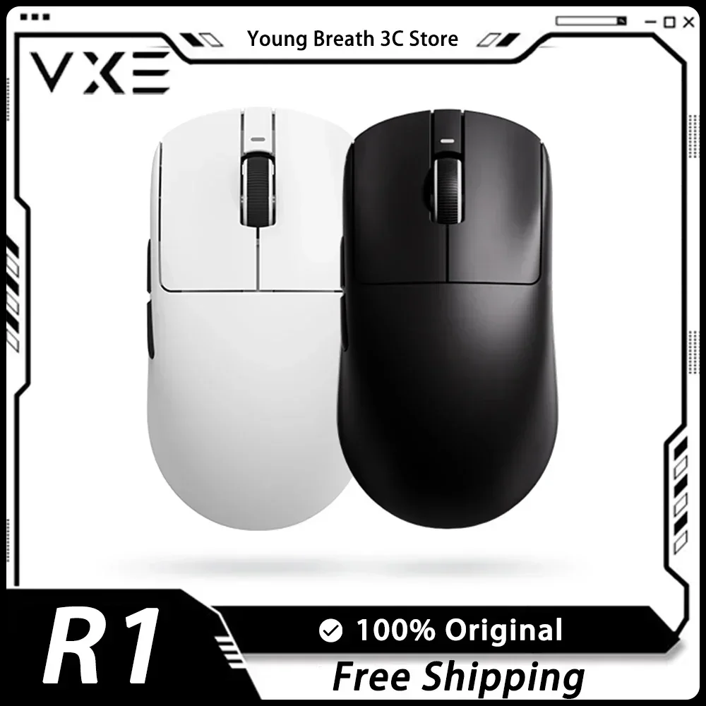 vgn dragonfly mouse para jogos sem fio velocidade inteligente pro max atraso baixo sensor paw3395 nordico personalizado pc gamer vxe r1 52840 01