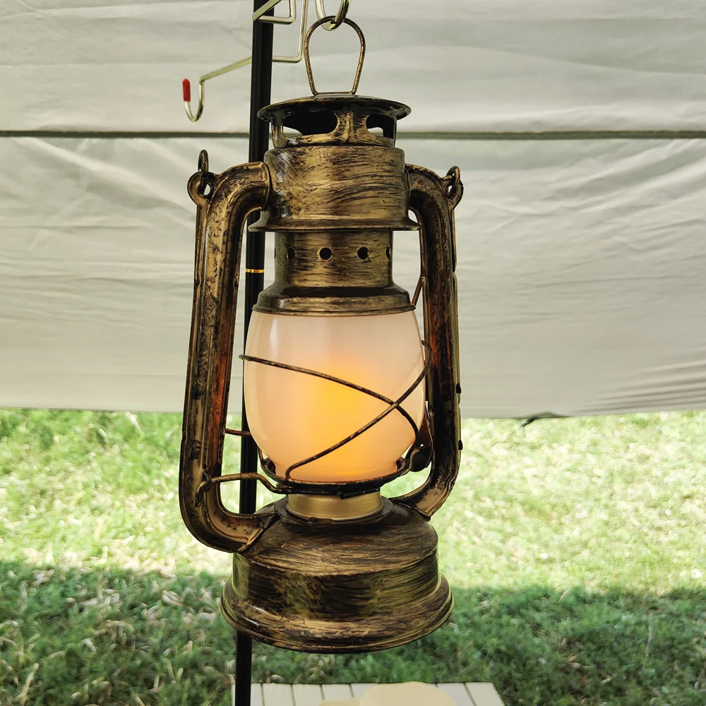 LED Vintage Lantern Flickering Flame, Outdoor Lanterns for Patio Waterproof Decorative Hanging Garden Lights, Decorative Lantern