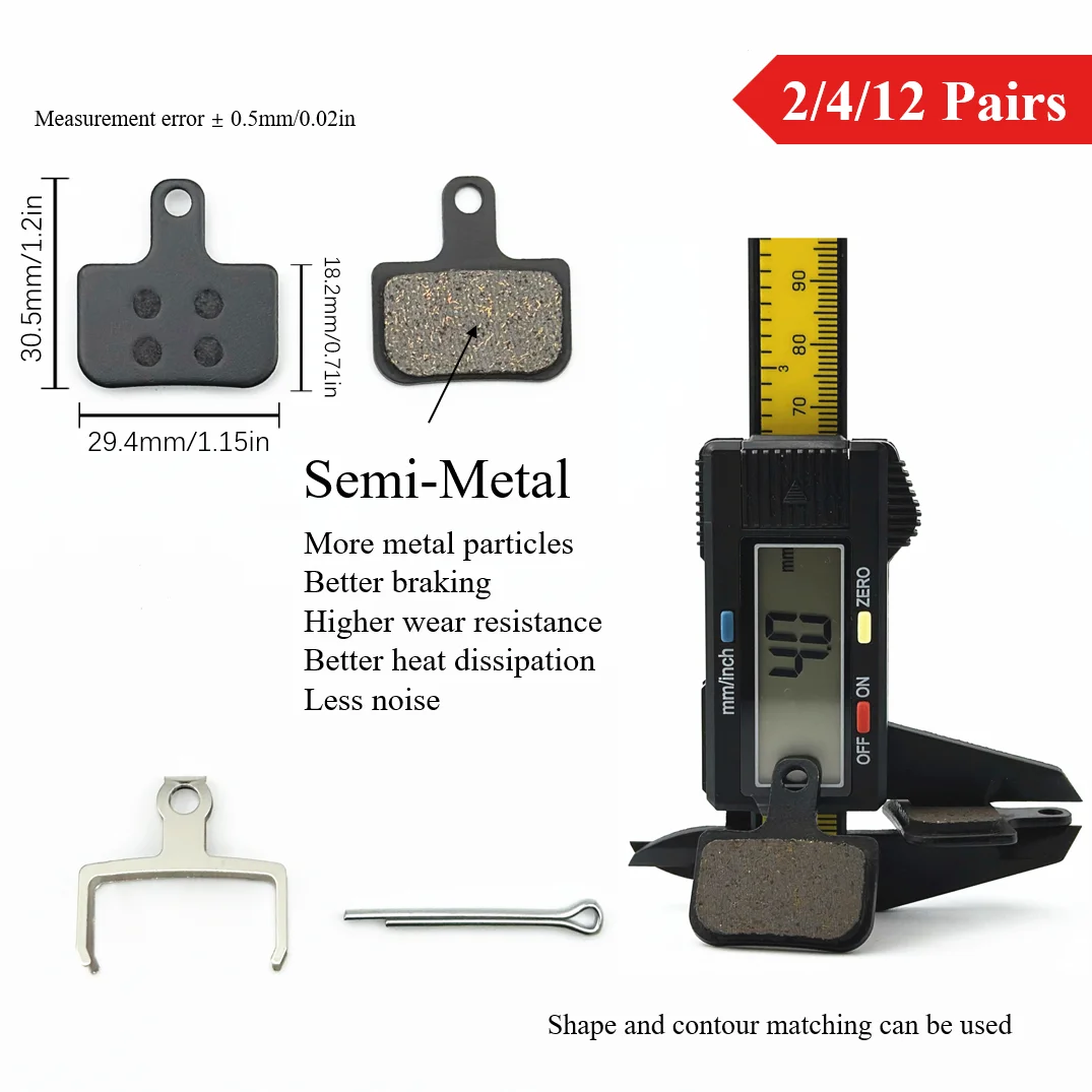 شبه معدنية 2/4/12Pairs مكابح قرص الدراجة الجبلية لمستوى Sram T/TL/Ultimate/TLM B1 2020+، XX XO، Elixir 9/7/5/3/1/CR/R