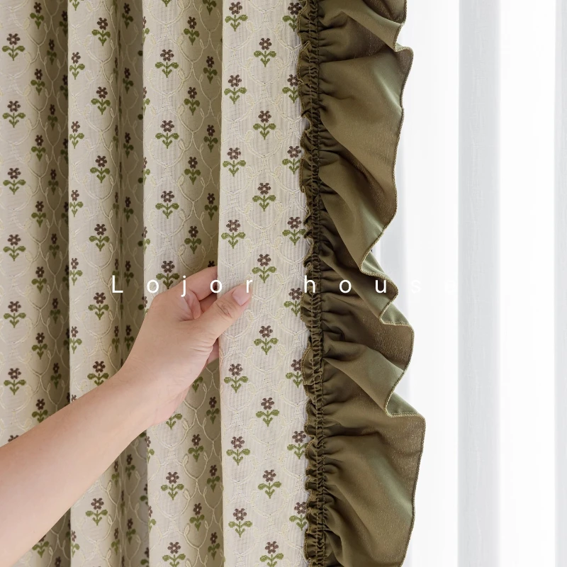 Retro Jacquard Curtains Classic American Curtains Bedroom High-end Mid-century French Style Door Custom Size Fashion Thick
