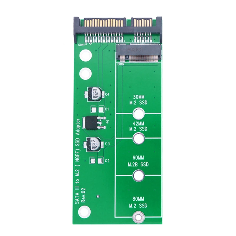 SSD M2 Adapter M2 SATA Adapter Riser M2 to SATA Adapter M.2 NGFF Converter 2.5" SATA3.0 6G Card B Key for 2230-2280 M.2 SATA SSD