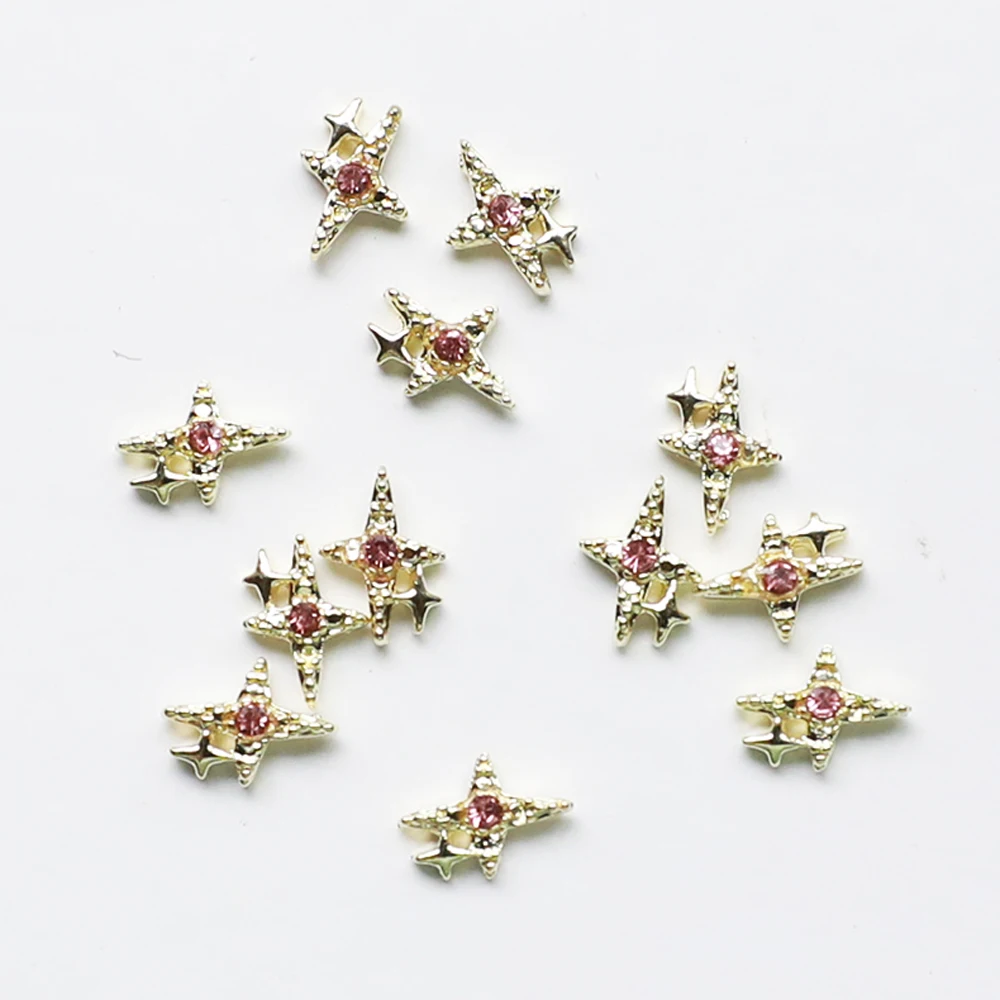 10Pcs Luxury Star Asterism Nail Art Charms 3D Alloy Starlight Jewelry Parts Accessories Manicure DIY Nails Decoration Supplies