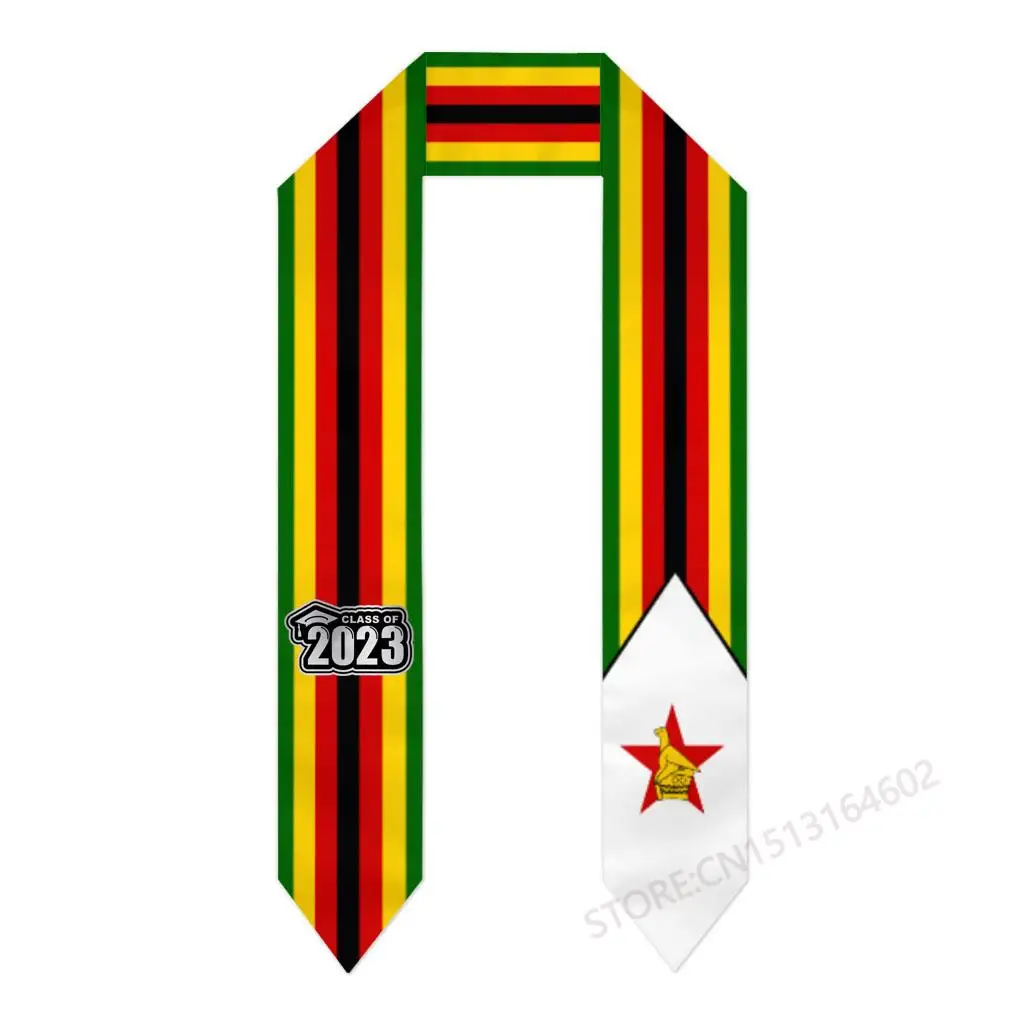 Custom Name Or Logo Zimbabwe Flag Graduation Stole Sash International Study Abroad Class of 2023 Shawl