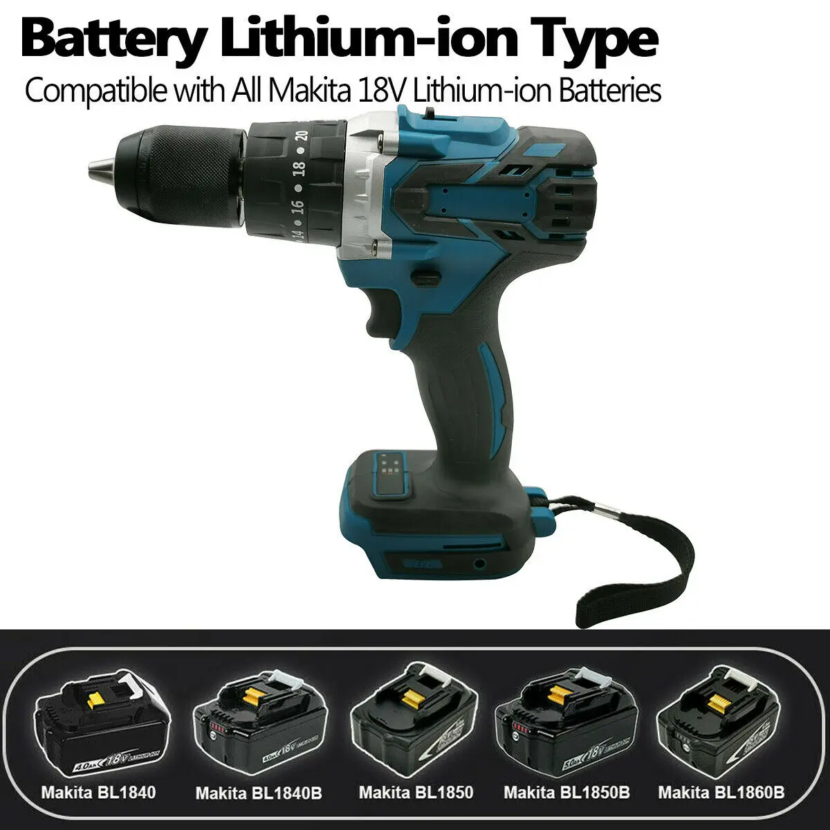 18V Battery 3 in 1 Brushless Electric Hammer Drill Electric Screwdriver 13mm 20+3 Torque Cordless Impact Drill Set