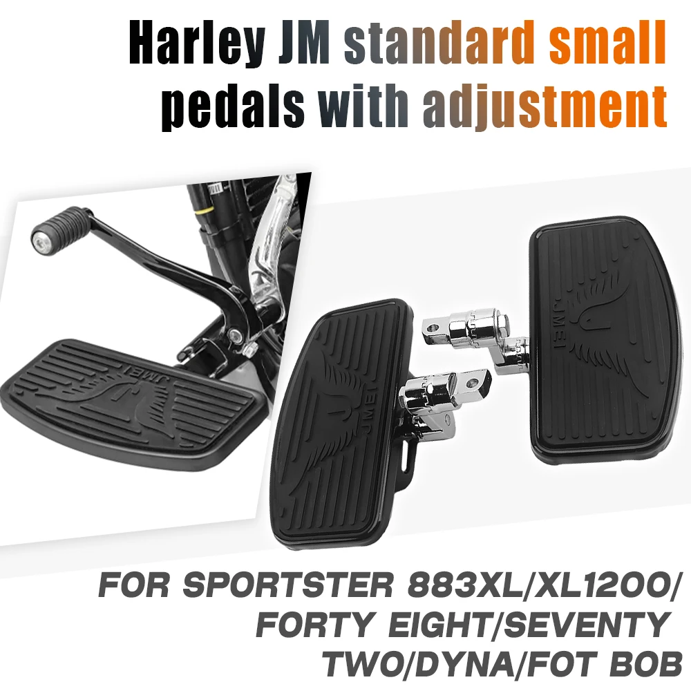 

For Harley Sportster 883 1200 Black Motorcycle Adjustable Rear Passenger Front Footrest Rider Driver Foot Rest Pegs Floorboards